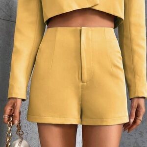 Yellow High Waisted Shorts